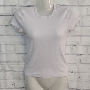Tilly's Basic White Ribbed T-shirt Small